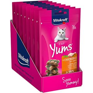 Vitakraft Cat Yums Friandise pour chat au Poulet et à l'Herbe à chat - Lot de 9x40g