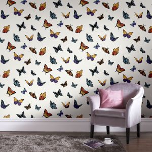 home24 Papier peint intissé Papillons