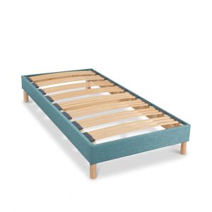 Literie Sommier à lattes en bois kit color 90x190 cm Coloris Vert d'Eau Livré en kit - Vert d'eau - Bellecour
