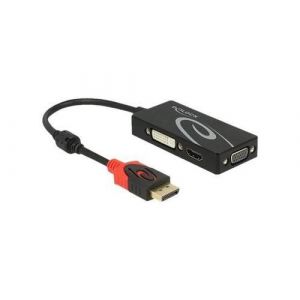 Delock Adaptateur DisplayPort passif vers VGA/HDMI/DVI compatible 4K