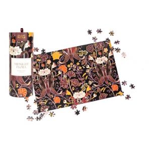 PROFESSOR PUZZLE Midnight Flora Floral avec des Détails 1000 Pièces dans Une Belle Boîte Cylindrique Aux Reflets Dorés-Dimensions du Puzzle 49 x 73 cm, PP12471