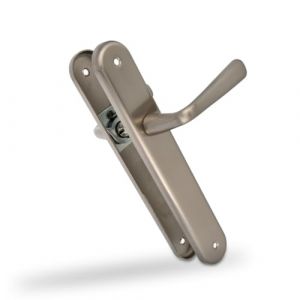 Amig - Jeu de poignées de porte en laiton - Modèle 252P-250X40 CHROMÉ MAT - Dimensions : 250 X 40 mm - Carré de 8 mm - Résistant à la corrosion - Comprend la visserie - Finition : CHROMÉ MAT.
