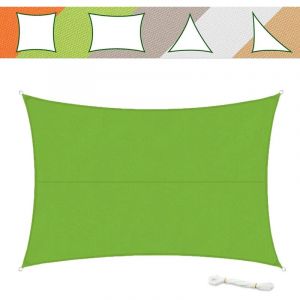 Voile d'ombrage Hydrofuge, Vert clair, 5 x 7 m
