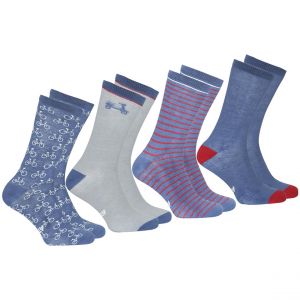 Athena Lot de 4 paires de chaussettes mi-hautes homme EcoPack multicolore