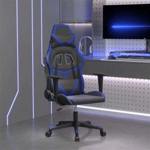 VidaXL Chaise de jeu de massage Noir et bleu Similicuir