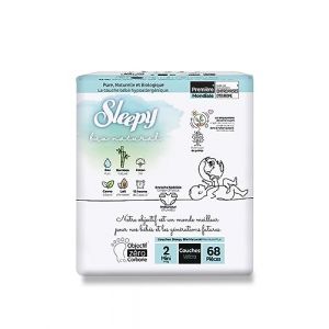 Couches Sleepy Bio Natural T2 68 Unit&eacute;s- b&eacute;b&eacute; 4-8 Kg sans Parfum