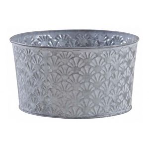Aubry Gaspard Corbeille ronde en m&eacute;tal patin&eacute; relief Cesar