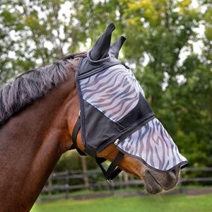 Horze Masque anti-mouches pour cheval Zebra