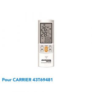 Berner Télécommande de remplacement climatisation pour CARRIER 43T69481