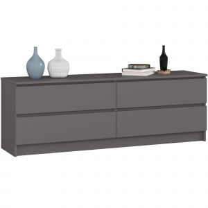 Akord - Commode 4 Tiroirs Gris Graphite 160X40X55