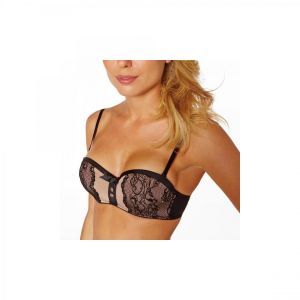 Soutien-gorge push-up bandeau chair So chic POMM'POIRE - Noir