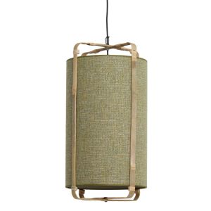 Light & living lampe suspendue Sendai &Oslash;42 x 70 cm - vert avec bambou naturel