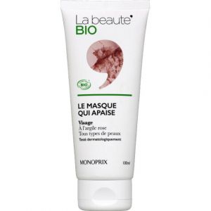 Monoprix Bio La beaut&eacute; Bio Masque Visage qui Apaise &agrave; l'Argile Rose