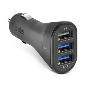 Sbs Chargeur allume cigare Chargeur De Voiture Avec 3 Sorties Usb
