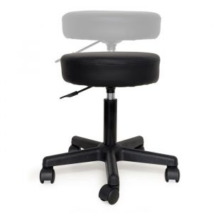 Waytex Tabouret de Travail &agrave; roulettes Pivotant &agrave; 360 degr&eacute;s, Hauteur d&rsquo;Assise r&eacute;glable de 44 &agrave; 58, Assise Confortable &eacute;paisseur 9 cm- pour th&eacute;rapeute, Coiffeur, institut esth&eacute;tique - Noir