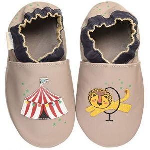 Robeez Lion Circus, Chausson Bébé garçon - GRIS TAUPE - 17/18 EU (0-6mois)