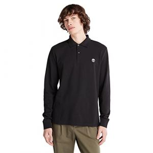 Image de Timberland Pour des Hommes Polo Slim en piqué à Manches Longues, Noir, S
