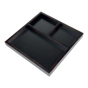 Securit Tableau Noir Room Service Tray, Surface d'écriture Double Face, Marron foncé, 40 x 40 cm