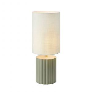 Markslojd Lampe à poser Can, blanc/gris, hauteur 57 cm, céramique, textile