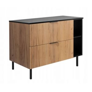 Rodan Meuble sous-vasque avec pieds - 100/73,6/46 L/H/P - Marron Mat, Ch&ecirc;ne - Meubles de salle de bains, Lavabo, Armoire de salle de bains Etag&egrave;re,