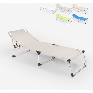 Image de Beach and Garden Design Chaise longue de plage pliante en aluminium Seychelles | Gris