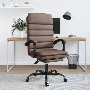 VidaXL 349728 Fauteuil de massage inclinable de bureau Marron Similicuir