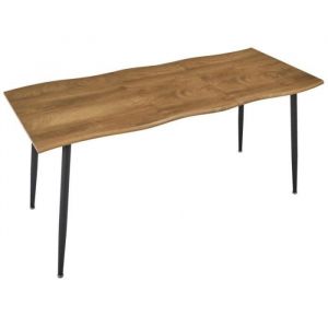 Abbott HOME DECO FACTORY Home Deco FACTORY-HD0169-Table Salon, Salle à Manger Table Extensible 4 A 6 Personnes, Bois d'ingénierie, Marron Noir, 160x75x70