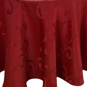 Calitex Nappe ovale tissu damassé MADIGAN CERISE rouge