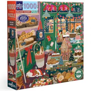 Eeboo Puzzle 1000 Pièces Pâtisserie de Noël - Puzzle Adulte 1000 Pièces en Carton - Dimensions 58.5 cm x 58.5 cm