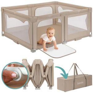 Parc bébé 180x150 cm - LIONELO Florence - Assemblage rapide - Très grand espace - Intérieur/Extérieur - Sac inclus - Beige