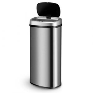 Poubelle automatique / Poubelle à déchets / Poubelle à détecteur - 70 litres - Argenté - Rectangle