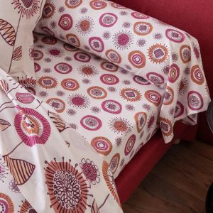 Drap housse coton FIFTY ROSE - rose