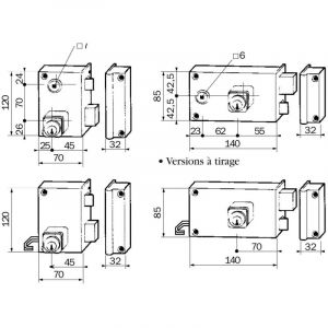 Serrure monopoint en applique ALPHA cylindre rond horizontal fouillot droite - BRICARD - 352110