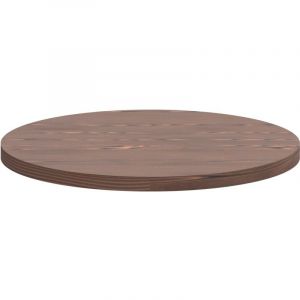 Art&ugrave; - Plateau rond en bois stratifi&eacute; &oslash; 120 cm, couleur bois fonc&eacute;