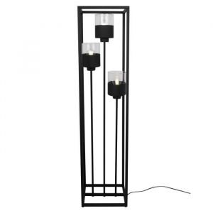 Lampadaire Sur Pied Métal Abat-Jour Noir 130 Cm