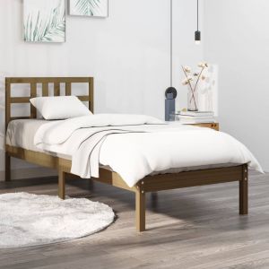 VidaXL Cadre de lit Marron miel Bois massif 100x200 cm 3105398