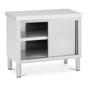 Helloshop26 - Meuble bas en acier inoxydable armoire en inox armoire de travail en inox 100 x 50 cm capacité de 330 kg - Argenté