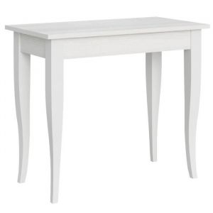 Les Tendances - Console extensible classique bois blanc 8 places 48 &agrave; 204cm Silia