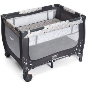 Lit parapluie pliant bébé 0-36 mois 3 en 1 avec matelas roulettes sac de transport charge max 15kg gris 125 x 65 x 76cm gris