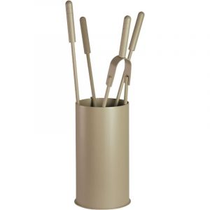 Serviteur de chemin&eacute;e avec 4 accessoires Velmar Edilinox - Coloris beige