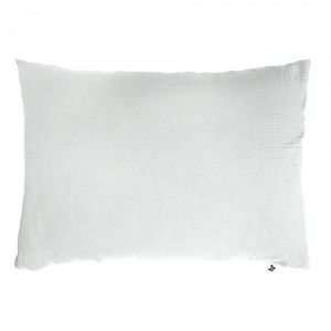 Taie d'oreiller rectangulaire gaze de coton Gaïa Gris nuage
