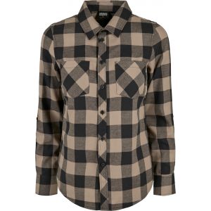 Urban classics Turnup Checked, taille XS, femme, noir marron à carreaux