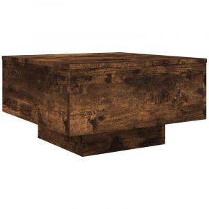 VidaXL Table basse ch&ecirc;ne fum&eacute; 55x55x31 cm bois d'ing&eacute;nierie