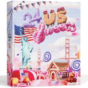 Umbrella Calendrier de l’Avent USA 2025 avec Bonbons Américains [ORIGINAL US CANDY] – Calendrier de l’Avent 2025 pour Enfants, Femmes & Hommes – Calendrier de Bonbons USA – Friandises Américaines
