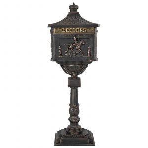 VidaXL Bo&icirc;te aux Lettres Debout avec porte Bronze 42,5 x 29,5 x 117 cm