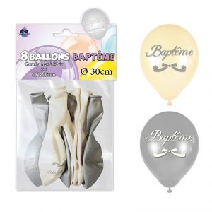 8 ballons "Baptême"
