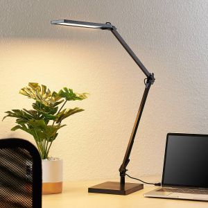 Lindby - led Lampe a poser (Avec variateur d'intensit&eacute; tactile) &agrave; intensit&eacute; variable 'Antisa' pour bureau - noir