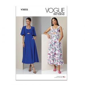 Vogue Patron de papier V2025Y5 Robe &agrave; manches pour femme Variations Y5 (46-48-50-52-54)