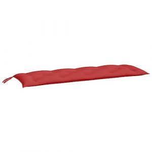 VidaXL Coussin de Banc de Jardin, Revêtement de Banc avec Jeux de Cordes, Coussin d'Extérieur Imperméable, Rouge 150x50x7 cm Tissu Oxford
