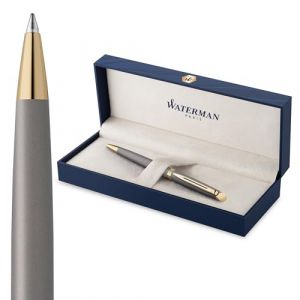 Image de Waterman Stylo bille métallique Hémisphère - Habillage doré / Corps gris